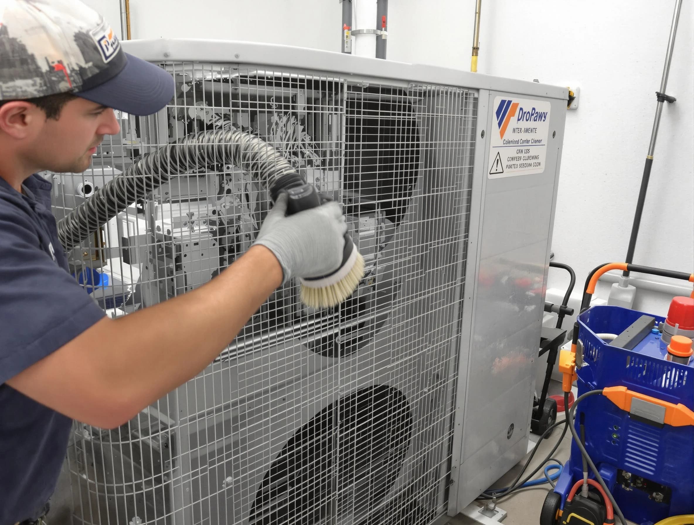 West Point Air Duct Cleaning specialist performing precision AC coil cleaning for improved system performance in West Point