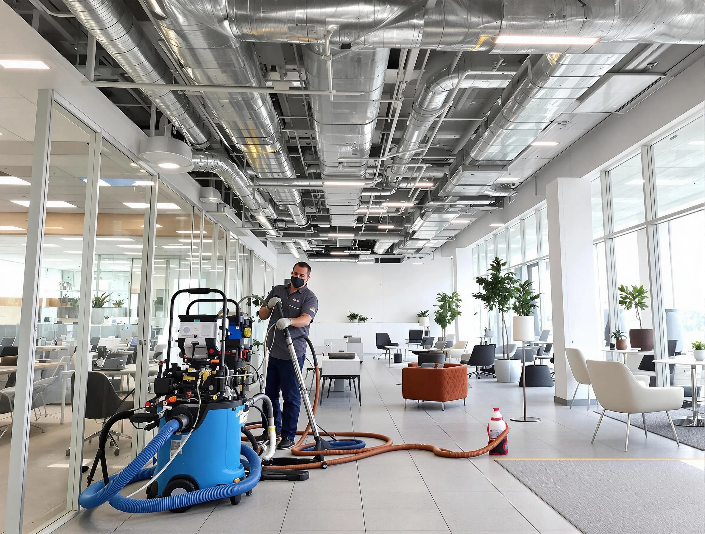 West Point Air Duct Cleaning team conducting comprehensive commercial duct cleaning at a business location in West Point