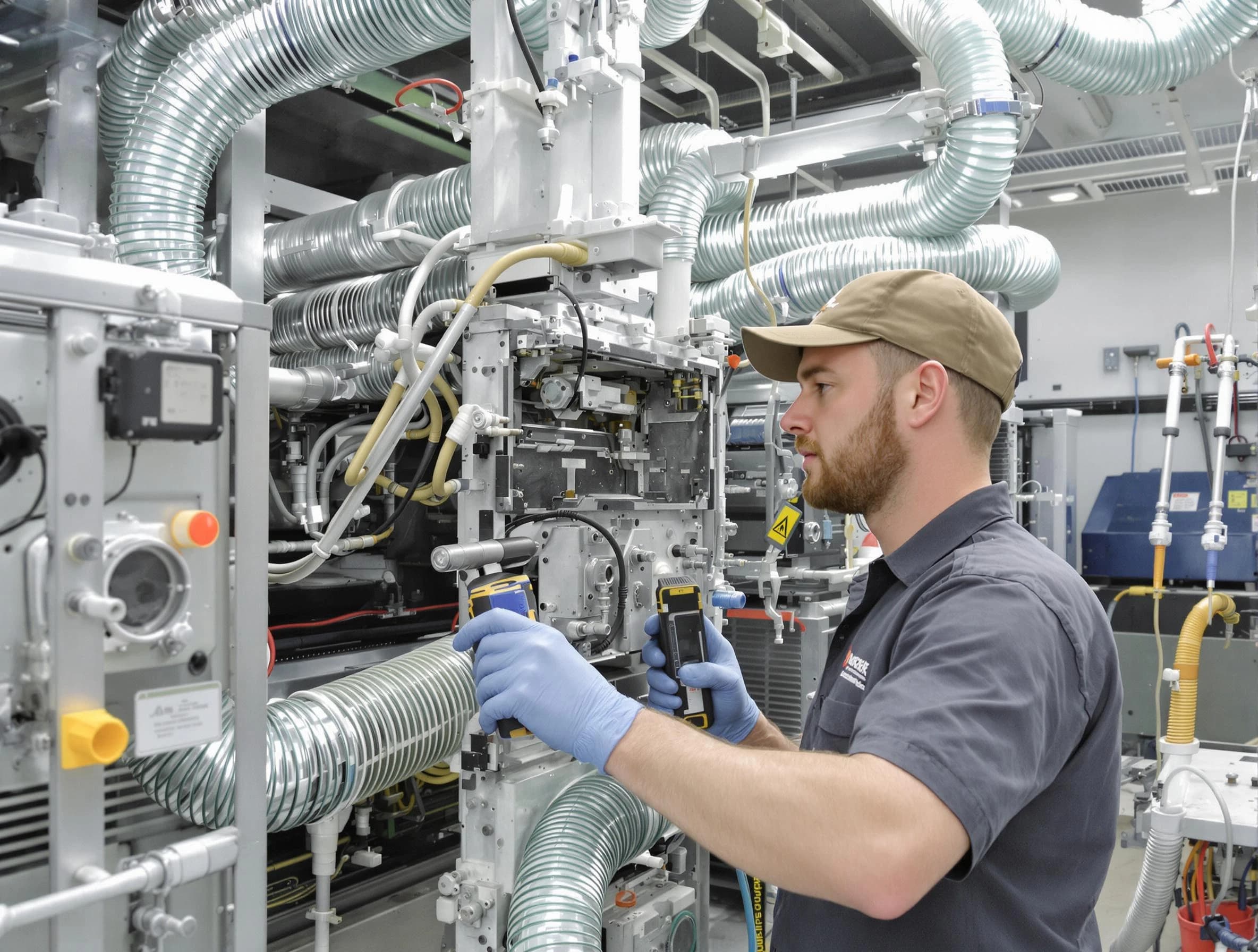 West Point Air Duct Cleaning technician performing precision commercial coil cleaning at a business facility in West Point